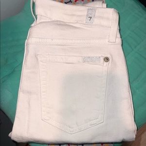 7 for all mankind white denim jeans